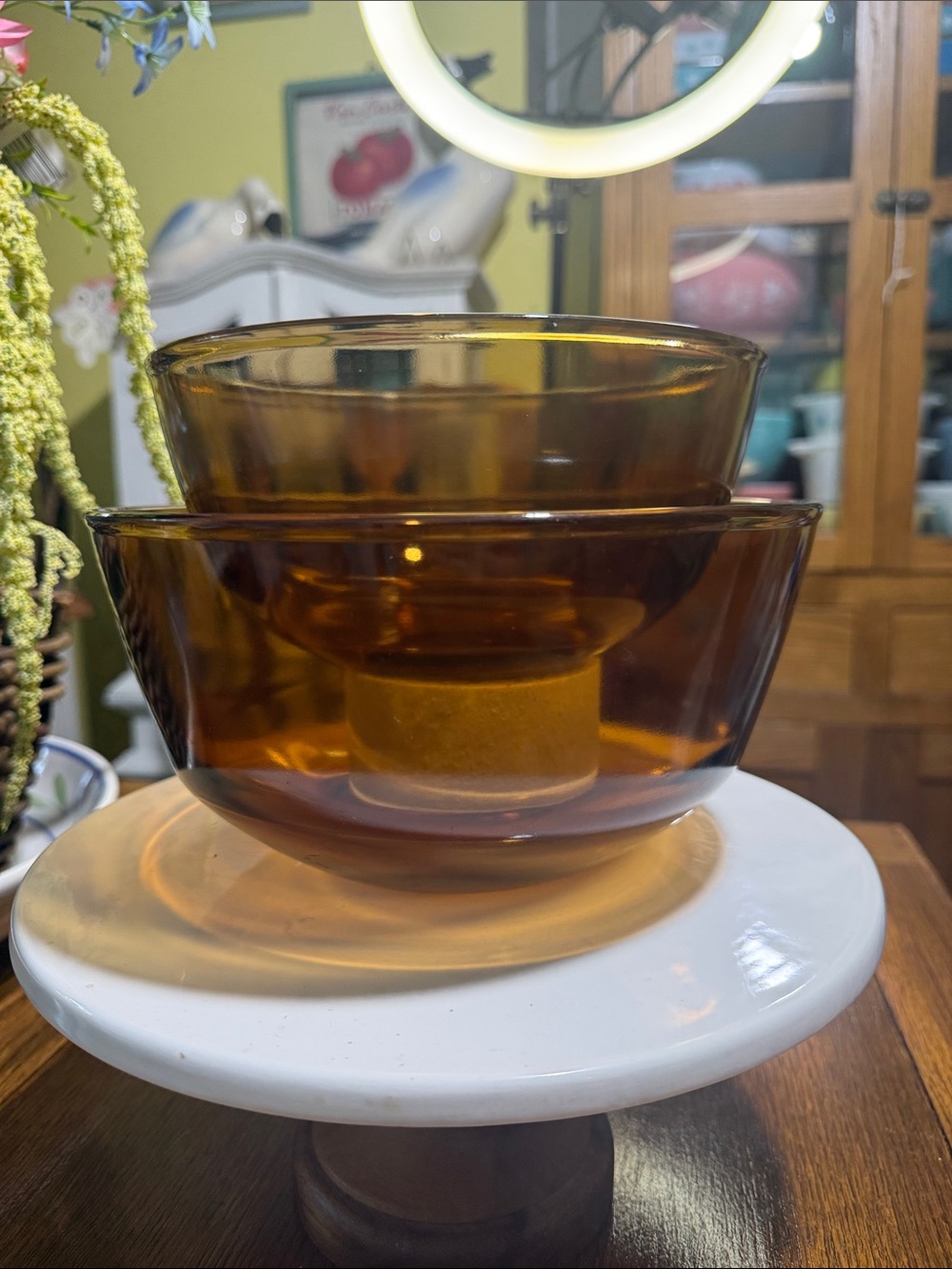 Anchor Hocking Amber Glass Mixing Bowls